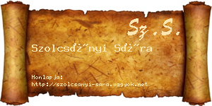 Szolcsányi Sára névjegykártya